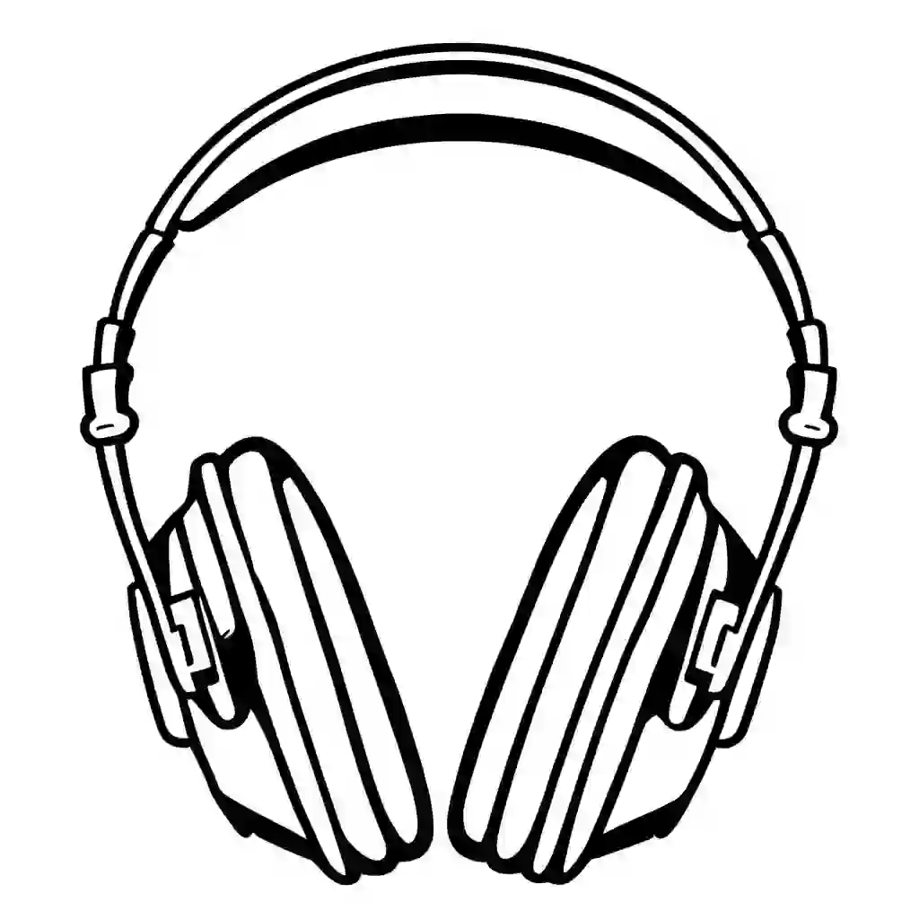Headphones coloring pages
